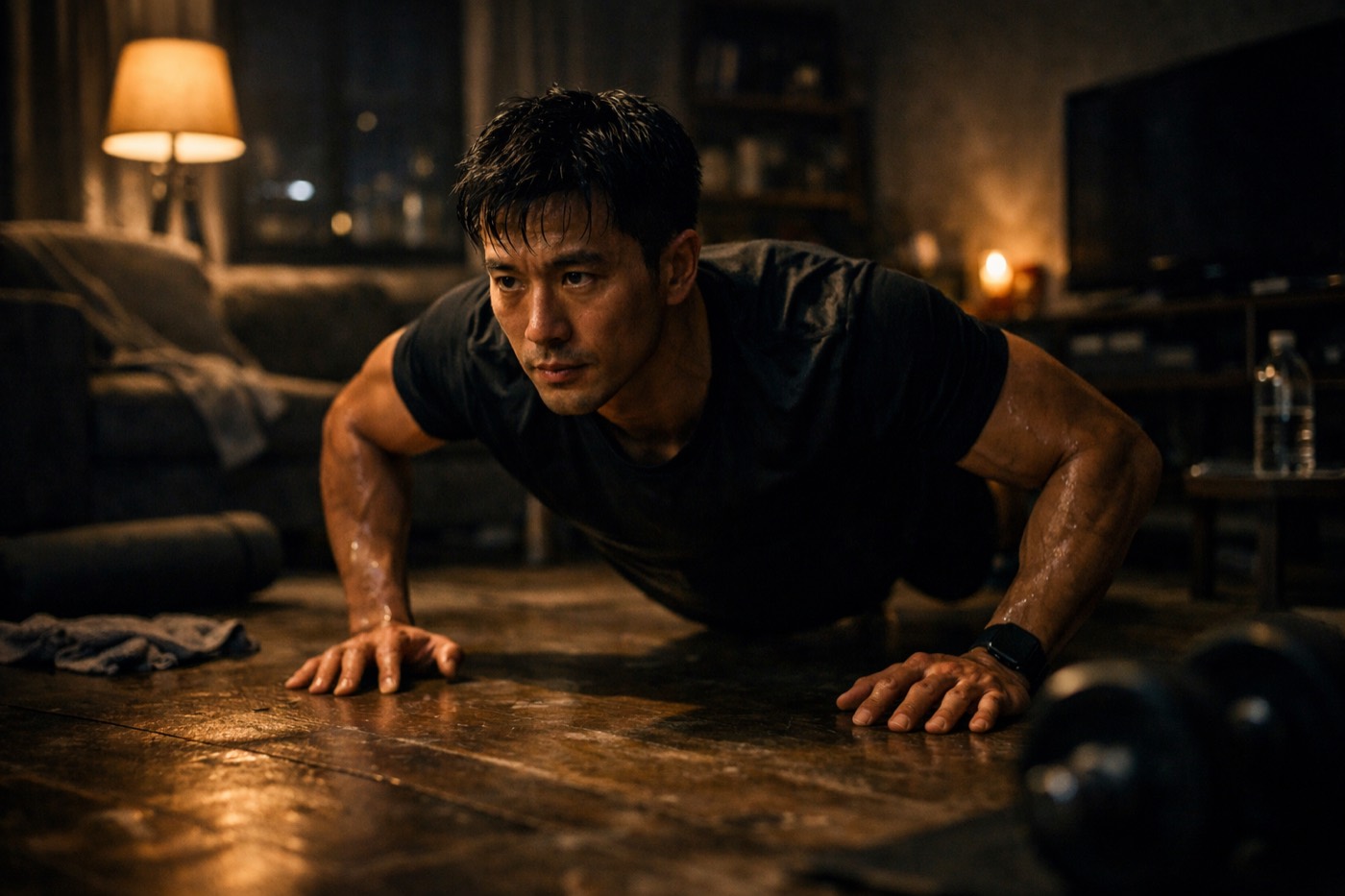 Indian man walking outdoors at dawn as a craving reset technique