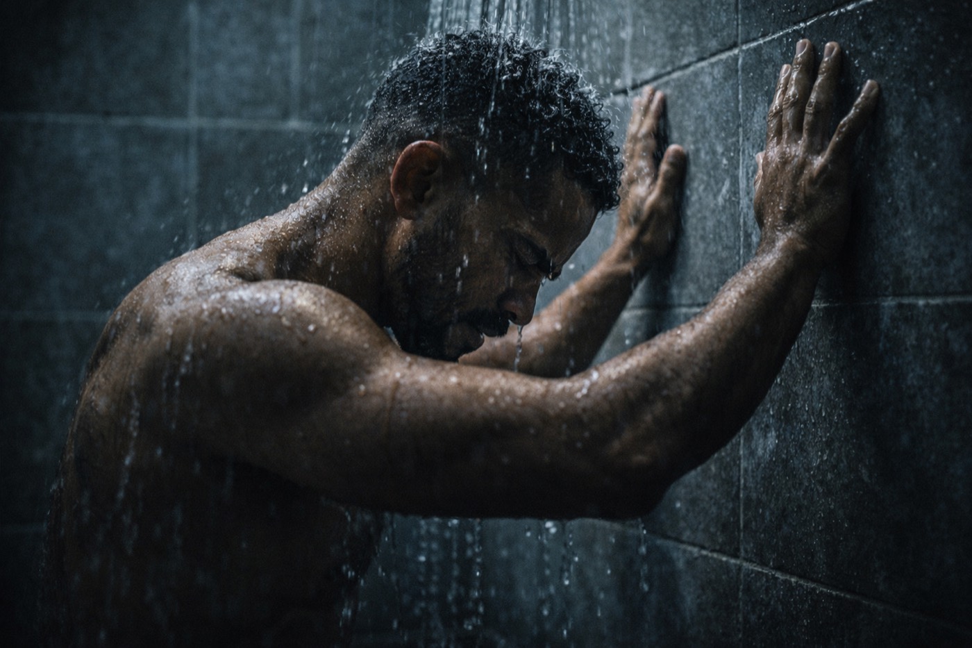Latino man doing early morning push-ups to repay discipline debt