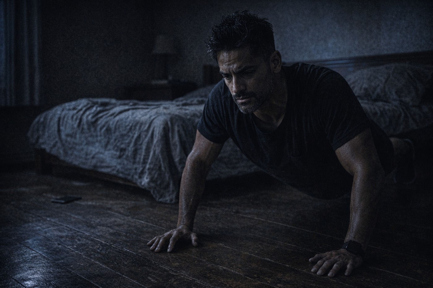 Mixed-heritage man using cold water to interrupt emotional shutdown